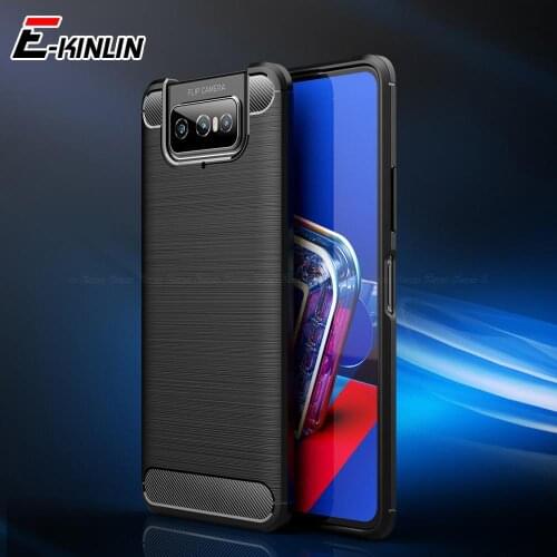 Brushed Carbon Fiber Phone Case For ASUS ZenFone 5 7 Pro 5Z 6 ZE620KL ZS620KL ZS671KS ZS630KL ZS670KS Soft Silicone Back Cover