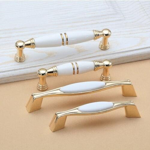 Furniture Gold Knob Cabinet Knobs and Handles Simple Kitchen Handles Drawer Pulls Gold Door Handles CZ-0285