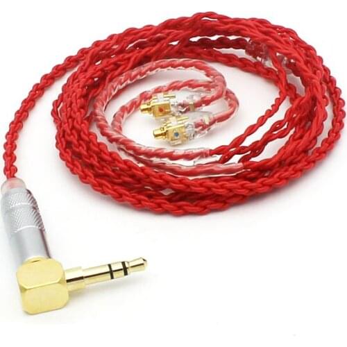 MMCX Cable for Shure SE215 SE425 SE535 SE846 UE900 Replacement Cable Cord Single Crystal Copper Earphone Cables for Android IOS