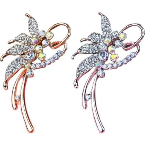 Fashion Women Crystal Flower Brooch Pin Floral Decoration Lady Jewelry Wedding Party Gift