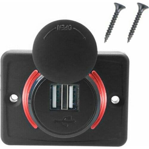 New Arrival Dual USB Plug Car Charger Power Socket Panel Mount 12V-24V Universal Cars Charger Adapter Auto Replacement Parts