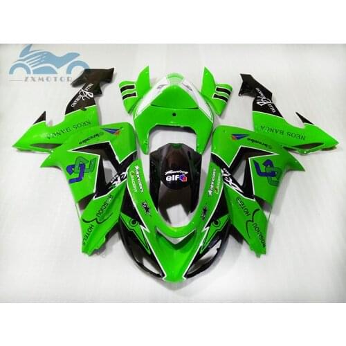 Full bodywork fairings for Kawasaki ZX 10R 2006 2007 ninja plastic green black fairing kit ZX10R 06 07 HK9