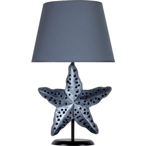 Qdec New Season Gift Accessories Decorative Bedroom Home Office Living Room Silver Navy Blue Modern Designed Sea Star Lampshade