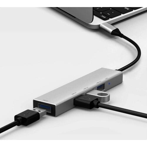 Portable 3.1 Type-C to USB 3.0 Multiple 4 Ports Converter Cable Hub Adapter Support for windows XP for Mac OS and for Linux