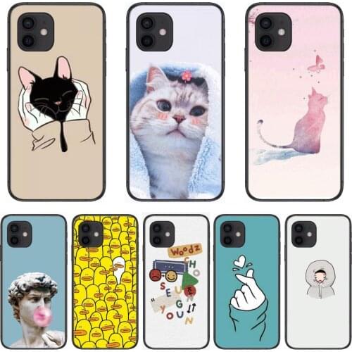 A Lovely series Style Phone Case cover For iphone 12 pro max 11 8 7 6 s XR PLUS X XS SE 2020 mini black cell shell