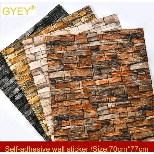 Self-Adhesive Wallpaper Foam Brick Waterproof Retro Brick 3D Home Wall Decoration Anti-Collision Brick Pattern Wall Stickers