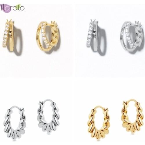 925 Sterling Silver Ear Buckle Korean Style Hoop Earrings Elegant Fashion Jewelry Minimalist Exquisite For Women Birthday Gifts
