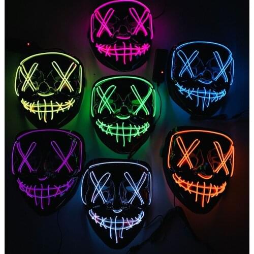 Halloween Mask LED Light Up Party Masks The Purge Election Year Great Funny Masks Festival Cosplay Supplies Costume Glow In Dark