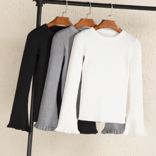 2021 new round neck sweater womens short pullover loose inside lazy wind outside wearing spring and autumn knitted bottoming sh