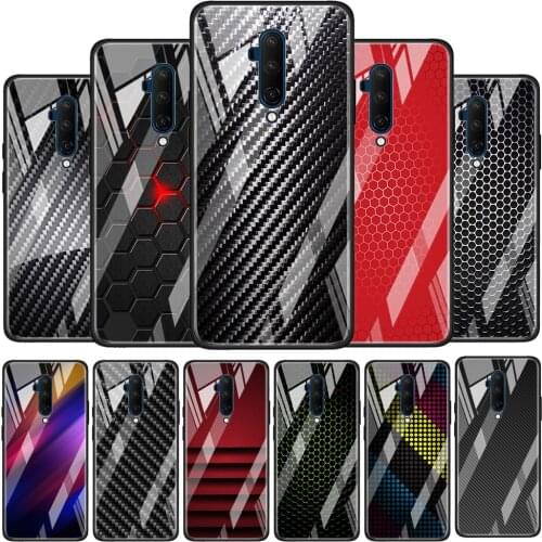 Carbon Venom Structure Fiber Tempered Glass Cover For OnePlus Z 7 8 9 7T 8T 9R Nord 5G Pro Silicone Phone Case Coque
