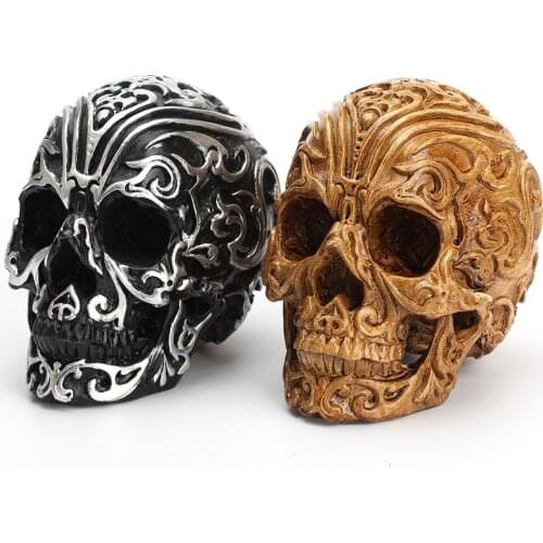 1PC Del Cranio Intagliato Decorations of Good Hope Clouds Del Cranio Della Decoration Della Resina Della Heada Del Cranio