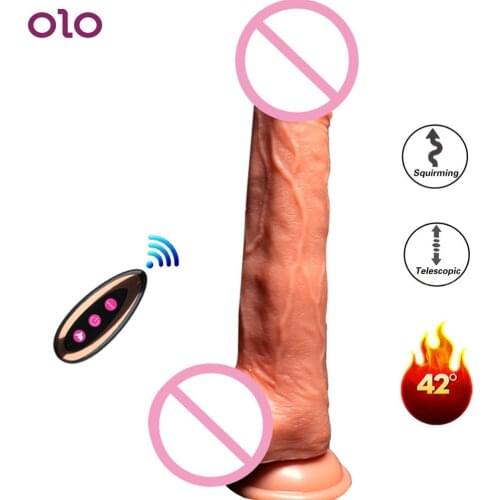 22*4cm Dildo Vibrator Electric Heating Telescopic Big Penis Sex Toy for Women Wireless Remote Vibrating Dildos Anal Butt Plug