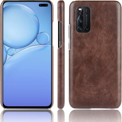 Vivo V19 Case vivo V19 Retro PU Leather Litchi Pattern Skin PC Hard Back Cover For Vivo V19 V 19 Phone Bag Cases