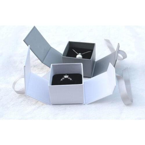 Exquisite Fashion Jewelry Gift Silk Bow Ribbon Paper Box Ring Necklace Ear Stud Wedding Boxes Gift Box Event Gift Party Supply
