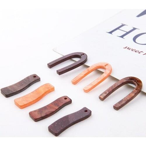 6pcs Harajuku Style Statement Earrings 2020 For Women Fashion Acetate Hollow Oval Triangle Water Drop Pattern Earring Material