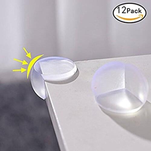 12pcs PVC Soft Transparent Baby Children Kids Safe Bed Table Desk Corner Protection Cover Furniture Accessories Table Edging