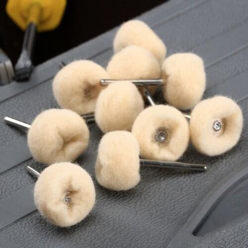 20Pcs 25mm Polishing Buffing Fine Wool Felt Cotton Wheel Brushes with 1/8" Shank for Jewelry Metals Grinder Abrasive Rotary Tool