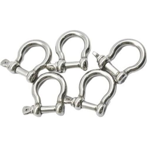5Pcs M4 Silver 304 Stainless Steel Rustproof Screw Pin Anchor Bow Shackle Clevis European Style