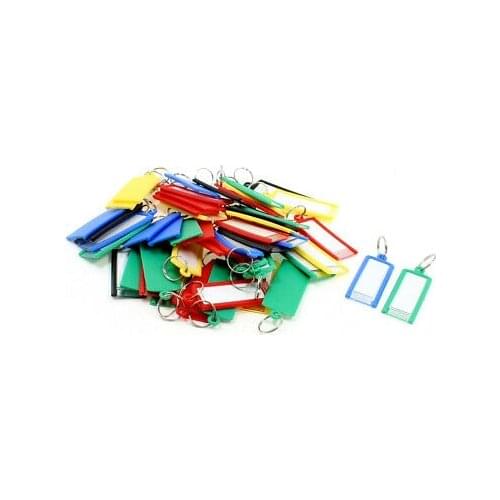 50 Pcs Assorted Colors Plastic Name Tag Metal Clip Holder