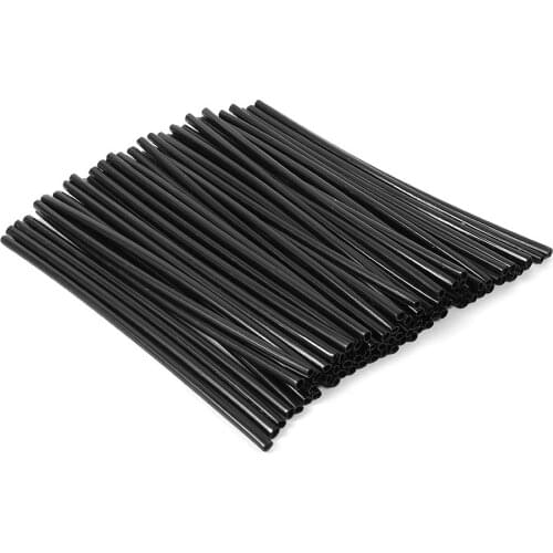 72 pcs Universal Motocross Wheel Rim Spoke Cover Off Road Motorcycle Skins Wraps Kit Black