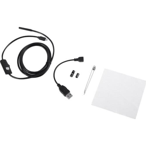 720P Tube Endoscope 5.5mm 2M Micro USB HD Camera Borescope Inspection For PC Android Phone IP67 Waterproof Scope 6 White LEDs