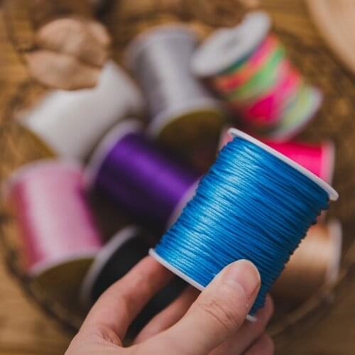 80m Satin Silk Rope Colorful1mm Nylon Cord Baby Teether Beads Toy Necklace Rattail Cord DIY Handmade Bead Tool Toys