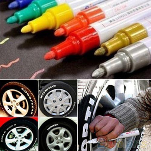 12 Color Car Body Film Waterproof Car Tyre Tire Tread Metal Permanent Paint Marker Graffti Oily Marker Macador Caneta Stationery