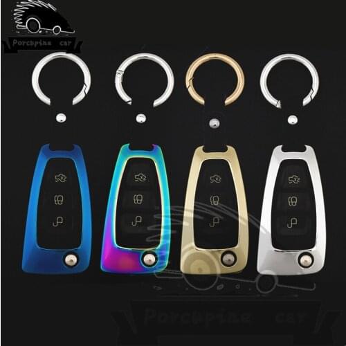 Zinc alloy Key Ring Case Cover Holder For Ford Focus 3 MK3 ST RS Fiesta Kuga Escape Ecosport, Fold Key