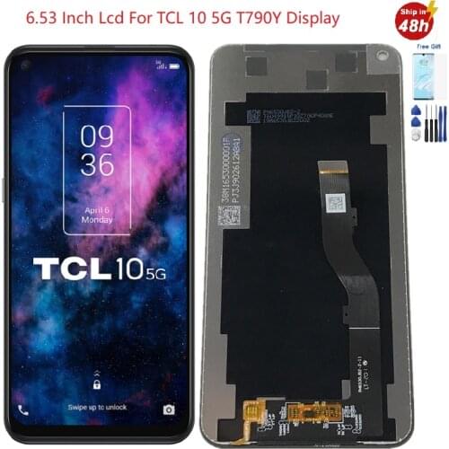 6.53 Inch For Display TCL 10 5G Lcd T790Y Display Touch screen Digitizer Panel sensor Assembly For TCL 105G Display T790Y Screen