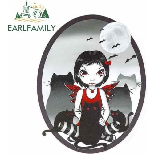 EARLFAMILY 13cm x 10.2cm for CATS & BATS FAERY Fairy Cartoon Car Stickers Vinyl JDM Windshield Bumper Windows Truck Graphics