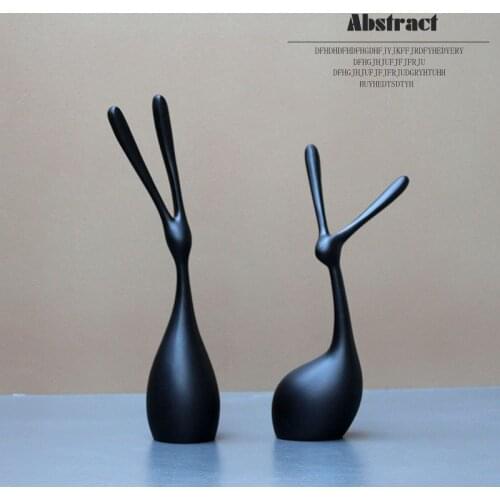 MODERN RESIN RABBIT FIGURINES CRAFTS ACCESSORIES DECORATION HOME LIVINGROOM FURNISHINGS DECOR DESKTOP ORNAMENT ART WEDDING GIFTS
