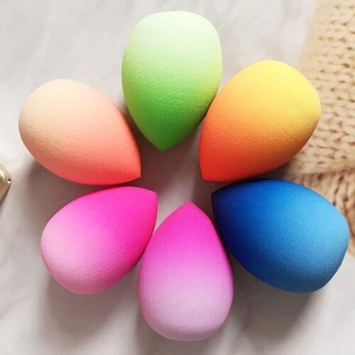 Makeup Sponge 1 Pcs Gradient Color Gradient Water Drop Wet and Dry Hydrophilic Non-latex Foundation Concealer Beauty Egg