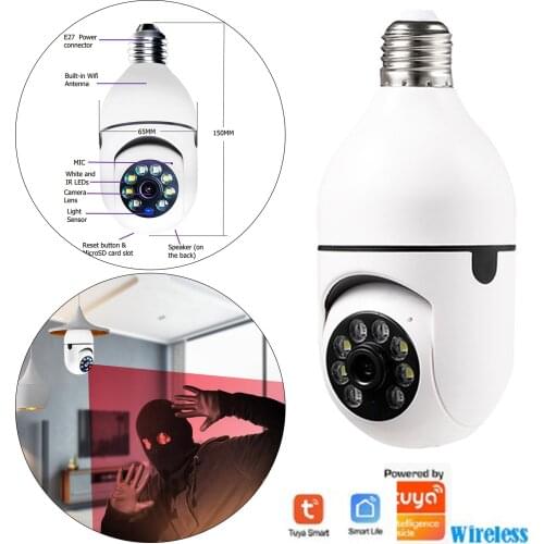 Security Camera Outdoor Wireless WiFi IP Camera HD 1080P LED Light Color Night 360° View Motion Detection Auto Tracking