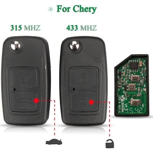 Bilchave 2 Buttons 433Mhz 315Mhz Remote Smart Key For Chery Tiggo A3 A5 Models Remote control Key