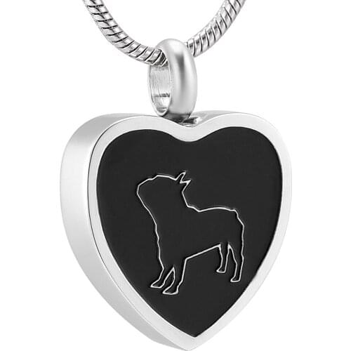 JJ12445 Pet remembrance jewelry -Cute Dog In My Heart Stainless Steel Cremation Urn Necklace For Ashes Keepsake Memorial Jewelry