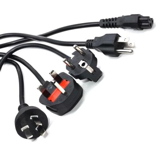 5ft C5 Cloverleaf Lead to EU/US/AU/UK 2 3 Pin AC EU Plug Power Cable Lead Cord PC Monitor