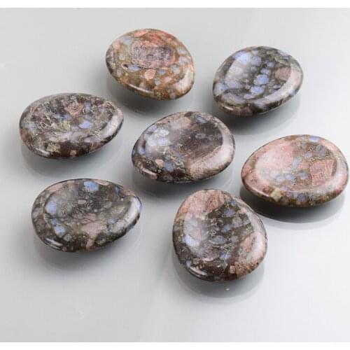 Sodalite Palm Stone 45*37MM Worry Stone Natural Crystal Mineral Quartz Slice Chakra Thumb-stone Reiki Healing Energy Home Decor
