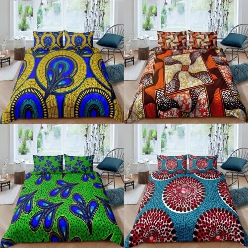 ZEIMON African Printed 3D Bedding Set Duvet Cover with Pillowcase 2/3pcs Twin Queen King Size Bed Clothes For Home Textiles