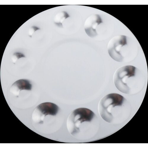 Round 10-slot Metal Palette Watercolor Tool Hobby Model Kits Accessory Silver