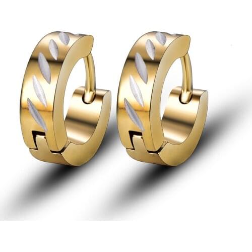 Fashion Stainless Steel Pattern round Fine polished electroplating Earring for Women Zircon Luxury Party Ear Buckle Jewellery