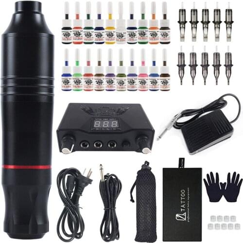 Tattoo Machine Kit Tattoo Power Supply Rotary Pen With Cartridges Needle Tattoo Pen Machine Tattoo Ink