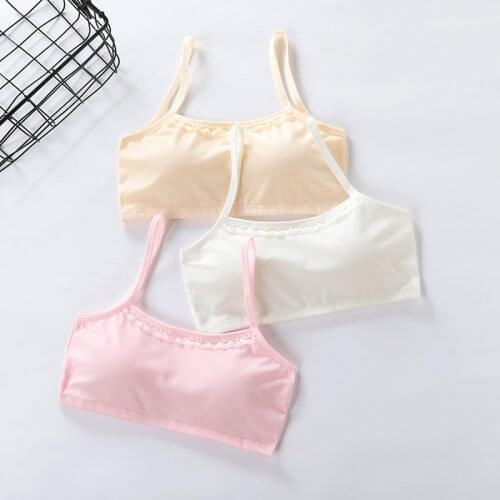 New delivery Young Girl Bar Teenagers Children in Students Puberty cotton underware wholesales without steelring solid