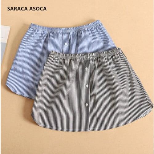 Wholesale Retail Fashion Stripe blue Fake Skirt Hem Women All Match Spring Winter Detachable Skirt Hem Lady DB-5