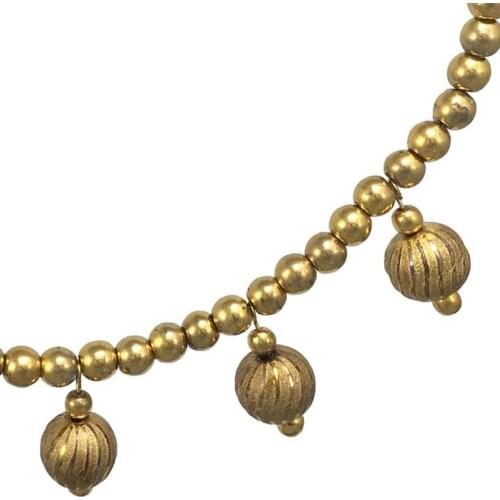 Necklace 24k Gold Painted Glass Beaded Handmade Woman Fashion Jewelry Made In Turkey N1398