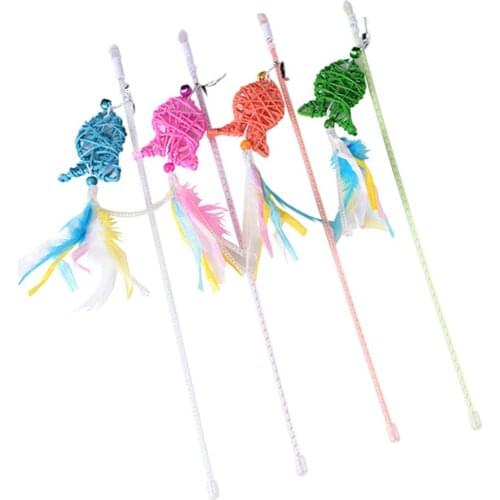 Pet Kitten Cat Teaser Interactive Toy Rod Feather Toys For Cats Teaser Interactive Toy Rod Pet Cats Toys Cat Product