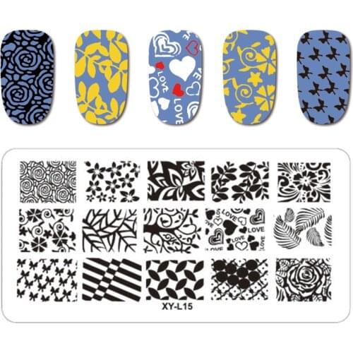 Kimcci Nail Stamping Plates Nail Art Templates Stencils Lace Flower Animal DIY Image Plastic Salon Beauty Polish Manicure Tools