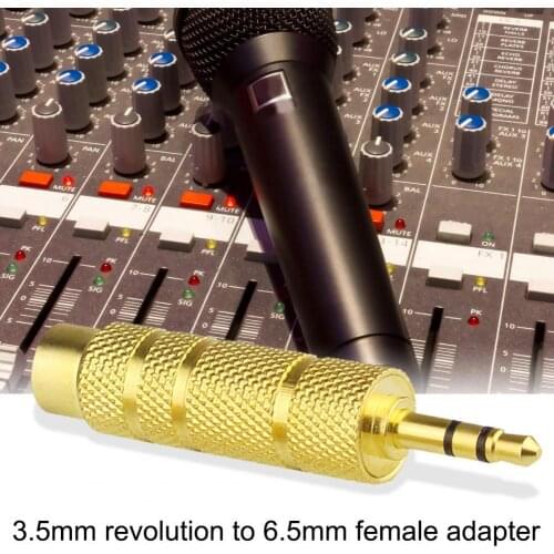 Portable Creative Mini Golden Color 3.5mm Male to 6.5mm Female Adapter 3.5mm 3.5mm Converter Mini for Sound Box
