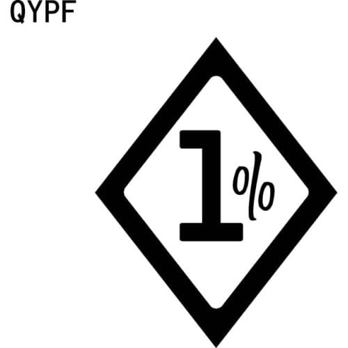 QYPF 11.9CM*15CM 1%ER One Percent Outlaw Biker Funny Vinyl Decal Car Sticker Car-styling Accessories C15-2005