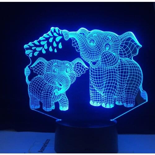 Touch Led Lamp 3D Night Light Elephant Series 7/16 Colors Change LED Table Desk Lamp Kids Christma Gift Home Decoration D30