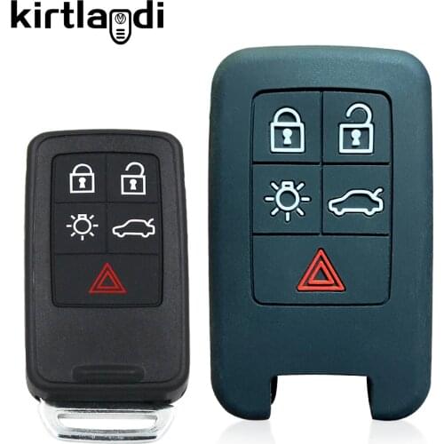Silicone Remote Key Case Fob Shell Cover Skin Holder for Volvo XC70 V40 S80 S80L S60 S60L T5 5 Button Car Keychian Accessories